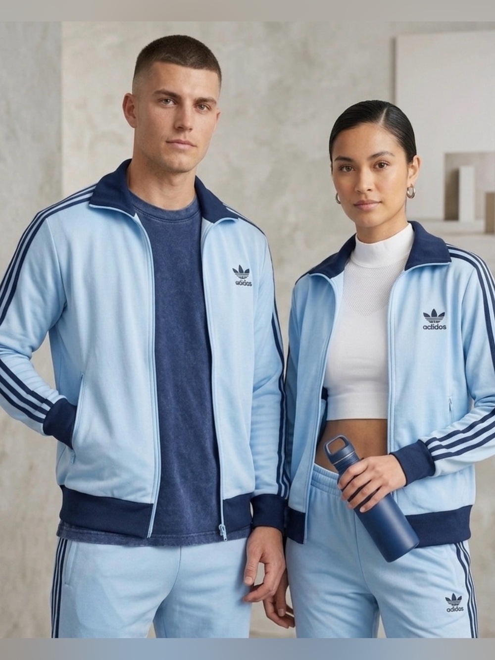 Adidas Originals Beckenbauer Unisex’s Track Jacket Light Blue Navy